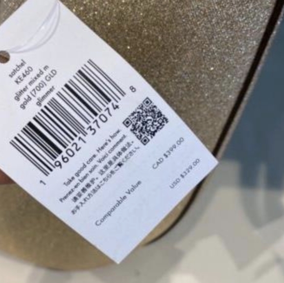 NWT Kate Spade New York Gold Glimmer Mixed Material Satchel/bag KE460 - Picture 3 of 11